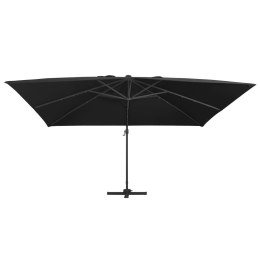 PARASOL WISZĄCY Z LED I ALUMINIOWYM SŁUPKIEM 400X300CM CZARNY