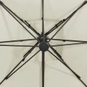 PARASOL WISZĄCY Z PODWÓJNĄ CZASZĄ 300X300CM PIASKOWY