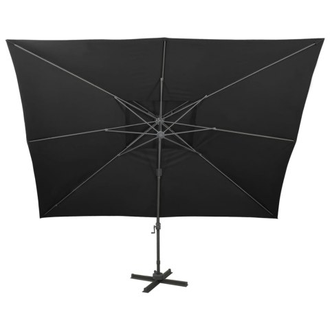 PARASOL WISZĄCY Z PODWÓJNĄ CZASZĄ 400X300CM CZARNY