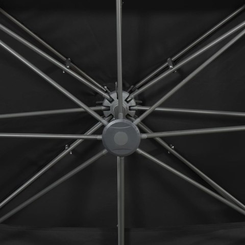 PARASOL WISZĄCY Z PODWÓJNĄ CZASZĄ 400X300CM CZARNY