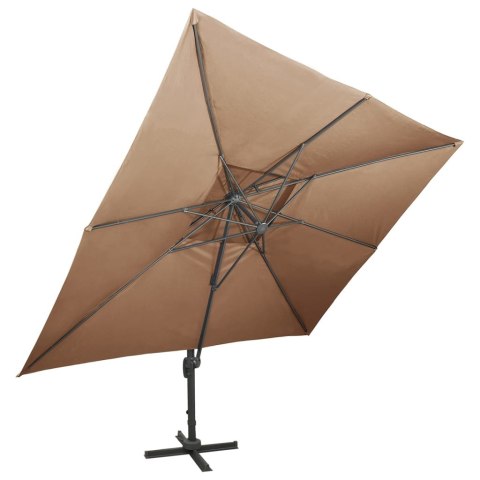 PARASOL WISZĄCY Z PODWÓJNĄ CZASZĄ 400X300CM TAUPE