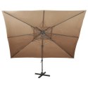 PARASOL WISZĄCY Z PODWÓJNĄ CZASZĄ 400X300CM TAUPE