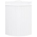 BAMBUSOWY KOSZ NA PRANIE NAROŻNY BIAŁY 60 L