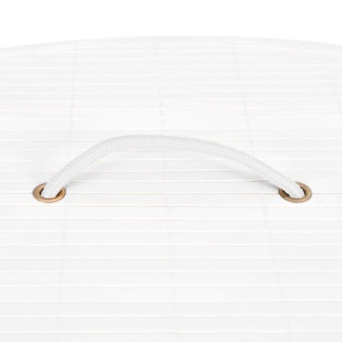 BAMBUSOWY KOSZ NA PRANIE NAROŻNY BIAŁY 60 L