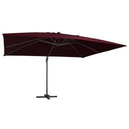 PARASOL WISZĄCY Z LED BORDOWY 400X300CM