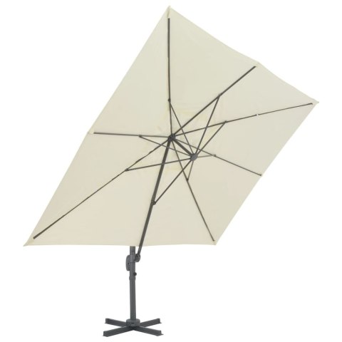 PARASOL WISZĄCY Z ALUMINIOWYM SŁUPKIEM 400X300CM PIASKOWY