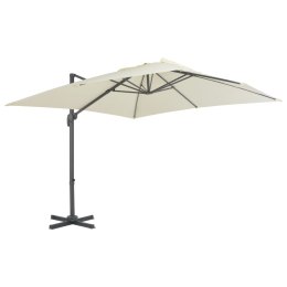 PARASOL WISZĄCY Z ALUMINIOWYM SŁUPKIEM 300X300CM PIASKOWY