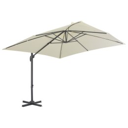 PARASOL WISZĄCY Z ALUMINIOWYM SŁUPKIEM 300X300CM PIASKOWY