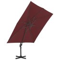 PARASOL WISZĄCY NA ALUMINIOWYM SŁUPKU BORDOWY 400X300CM