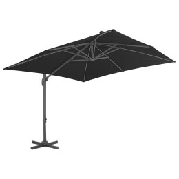 PARASOL WISZĄCY Z ALUMINIOWYM SŁUPKIEM 3X3M CZARNY