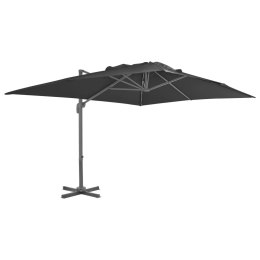 PARASOL WISZĄCY Z ALUMINIOWYM SŁUPKIEM 400X300CM ANTRACYTOWY