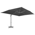 PARASOL WISZĄCY Z ALUMINIOWYM SŁUPKIEM 400X300CM ANTRACYTOWY