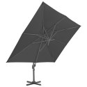 PARASOL WISZĄCY Z ALUMINIOWYM SŁUPKIEM 400X300CM ANTRACYTOWY