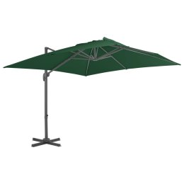 PARASOL WISZĄCY Z ALUMINIOWYM SŁUPKIEM 400X300CM ZIELONY