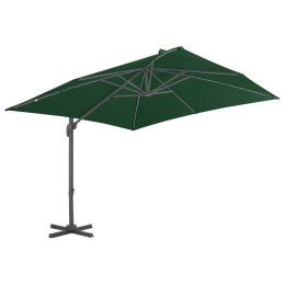 PARASOL WISZĄCY Z ALUMINIOWYM SŁUPKIEM 400X300CM ZIELONY