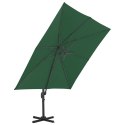 PARASOL WISZĄCY Z ALUMINIOWYM SŁUPKIEM 400X300CM ZIELONY