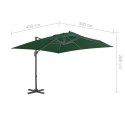 PARASOL WISZĄCY Z ALUMINIOWYM SŁUPKIEM 400X300CM ZIELONY