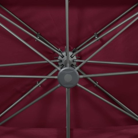 PARASOL WISZĄCY Z PODWÓJNĄ CZASZĄ 400X300CM BORDOWY