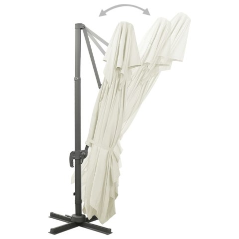 PARASOL WISZĄCY Z PODWÓJNĄ CZASZĄ 400X300CM PIASKOWY