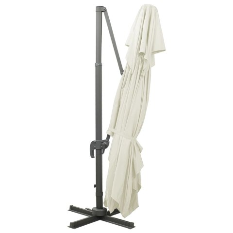 PARASOL WISZĄCY Z PODWÓJNĄ CZASZĄ 400X300CM PIASKOWY