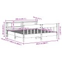 ŁÓŻKO BEZ MATERACA BIAŁE 200X200CM LITE DREWNO SOSNOWE