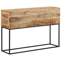 STOLIK KONSOLOWY 110X30X75CM SUROWE DREWNO MANGO I ŻELAZO