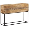 STOLIK KONSOLOWY 110X30X75CM SUROWE DREWNO MANGO I ŻELAZO