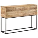 STOLIK KONSOLOWY 110X30X75CM SUROWE DREWNO MANGO I ŻELAZO