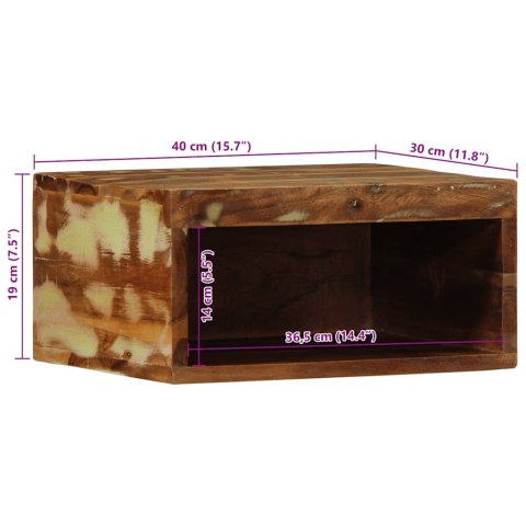 ŚCIENNA SZAFKA POD TV 40X30X19CM LITE DREWNO Z ODZYSKU