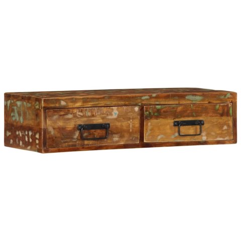 ŚCIENNA SZAFKA POD TV 80X30X19CM LITE DREWNO Z ODZYSKU