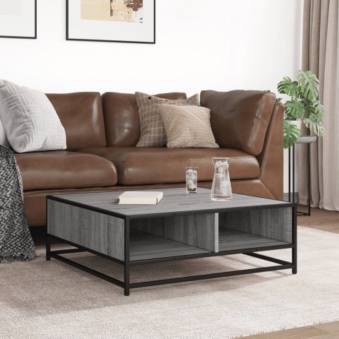 STOLIK KAWOWY SZARY DĄB SONOMA 80X80X30CM