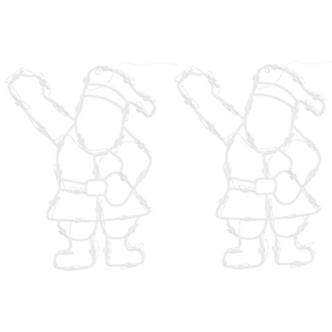 LAMPKI ŚWIĄTECZNE SYLWETKA ŚWIĘTEGO MIKOŁAJA 2 SZT. 35 LED