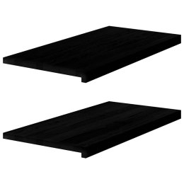 PARAPETY 2 SZT. CIEMNOBRĄZOWY 80X40X2CM LITE DREWNO DĘBOWE