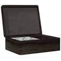 SKRZYNKA DREWNIANA Z POKRYWKĄ CZARNA LITE DREWNO SOSNOWE 40X30X13CM