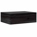 SKRZYNKA DREWNIANA Z POKRYWKĄ CZARNA LITE DREWNO SOSNOWE 40X30X13CM