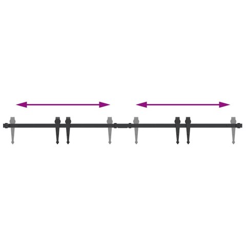 SYSTEM DO DRZWI PRZESUWNYCH DO MEBLI 152CM STAL WĘGLOWA