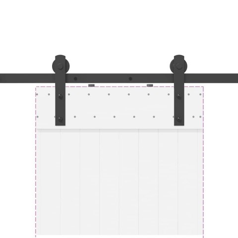 SYSTEM DO MONTAŻU DRZWI PRZESUWNYCH 183CM STAL CZARNY