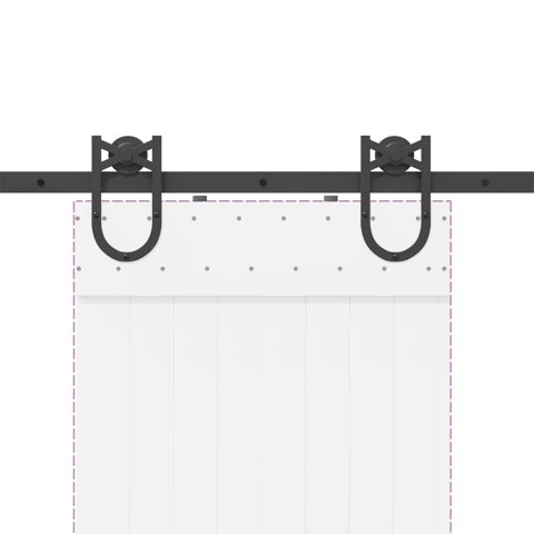 SYSTEM DO MONTAŻU DRZWI PRZESUWNYCH 200CM STAL CZARNY