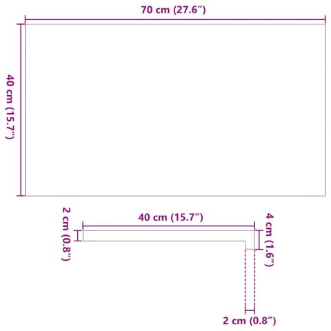 PARAPETY 2 SZT. CIEMNOBRĄZOWY 70X40X2CM LITE DREWNO DĘBOWE