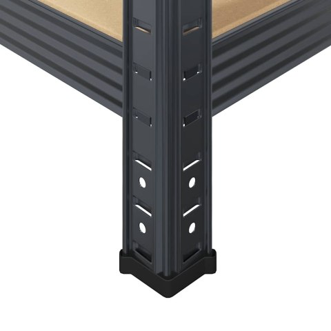 REGAŁY Z 5 PÓŁKAMI 2 SZT ANTRACYTOWE