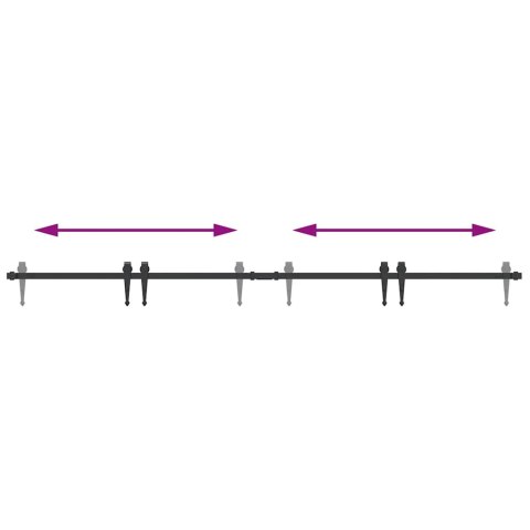 SYSTEM DO DRZWI PRZESUWNYCH DO MEBLI 200CM STAL WĘGLOWA