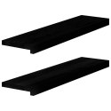PARAPETY 2 SZT. CIEMNOBRĄZOWY 80X20X2CM LITE DREWNO DĘBOWE