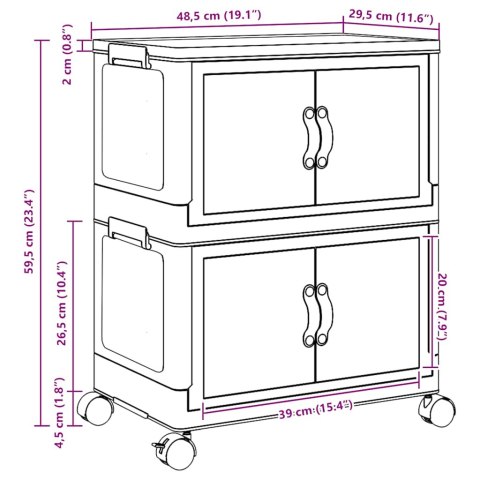 SKRZYNIA DO PRZECHOWYWANIA Z KÓŁKAMI 2-POZIOMOWA 28 L