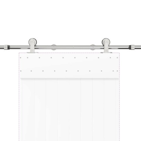 SYSTEM DO MOCOWANIA DRZWI PRZESUWNYCH 200CM STAL SREBRNY