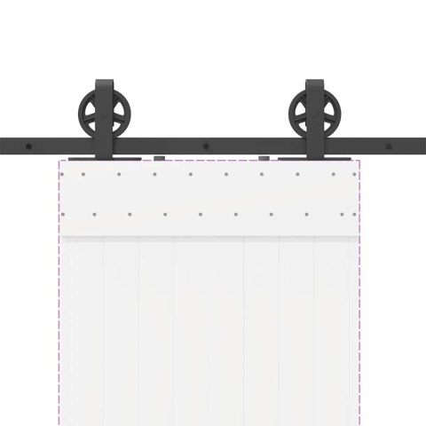 SYSTEM DO MONTAŻU DRZWI PRZESUWNYCH 183CM STAL CZARNY