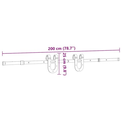 SYSTEM DO MONTAŻU DRZWI PRZESUWNYCH 200CM STAL CZARNY
