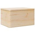 SKRZYNKA DREWNIANA Z POKRYWKĄ 40X30X23CM LITE DREWNO SOSNOWE