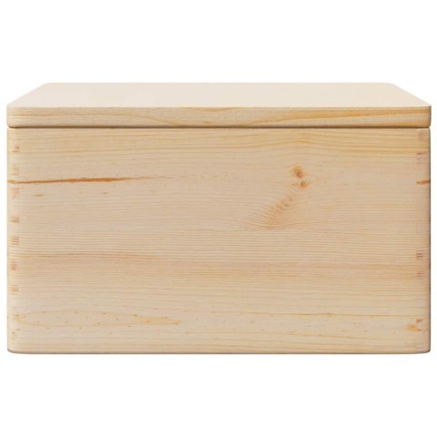 SKRZYNKA DREWNIANA Z POKRYWKĄ 40X30X23CM LITE DREWNO SOSNOWE
