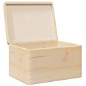 SKRZYNKA DREWNIANA Z POKRYWKĄ 40X30X23CM LITE DREWNO SOSNOWE