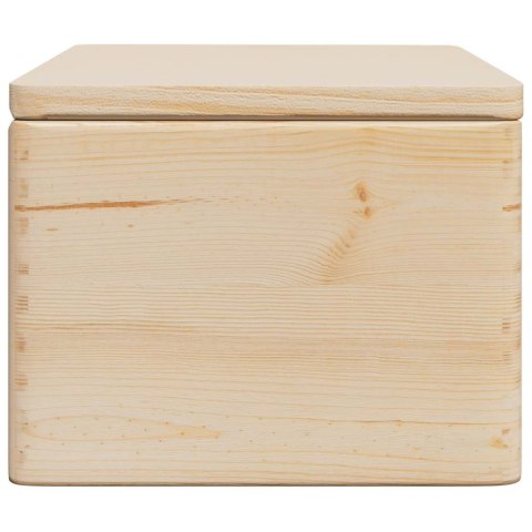 SKRZYNKA DREWNIANA Z POKRYWKĄ 40X30X23CM LITE DREWNO SOSNOWE
